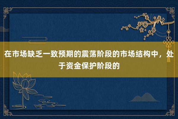 在市场缺乏一致预期的震荡阶段的市场结构中，处于资金保护阶段的