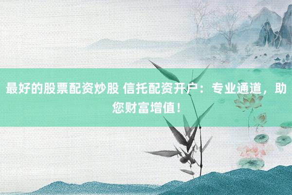 最好的股票配资炒股 信托配资开户：专业通道，助您财富增值！
