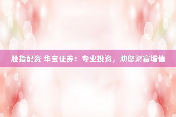 股指配资 华宝证券：专业投资，助您财富增值